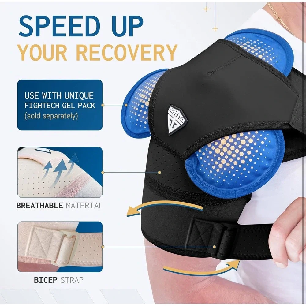 FIGHTECH Shoulder Brace Torn Rotator Cuff Support Pain Relief Black L/XL New
